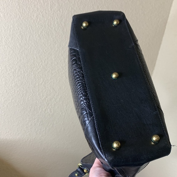 Vintage Brahmin Croc Embossed black leather bag - Picture 5 of 12